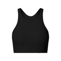 Sujetador Deportivo para Mujer, Acolchado, Cuello Alto, Acanalado, de Alta Sujeción, para Correr, Gimnasio, Entrenamiento, Marca Privada, Venta al Por Mayor