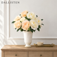 Bouquet de pivoines artificielles en gros, 5 têtes, fleurs de pivoine en soie pour centres de table de mariage et décoration d'intérieur