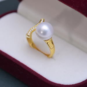 Handmade S925 Silver Pearl <b>Ring</b> Freshwater 10-11mm White Round Strong Light Beads Fine Flaws Adjustable <b>Opening</b> - Product Image 3