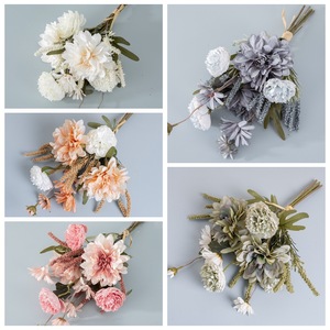 Bouquet de fleurs artificielles Bersali CF01027 pour mariage et décoration intérieure, arrangement portatif en tissu tressé - Product Image 3