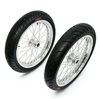 Juego de Ruedas SuperMoto Plateadas para Surron Light Bee Talaria X LBX, Mejora de Rendimiento, Rin de 17 Pulgadas, Neumáticos 70/90-17 90/80-17