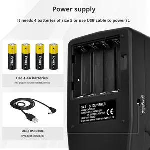 Visualiseur de films CYFOTO 135MM, grossissement 3x, <span class=keywords><strong>LED</strong></span> HD, plastique ABS, fabriqué en Chine, pour films positifs et négatifs - Product Image 4