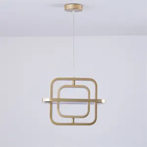 Moderno e minimalista di lusso sala da pranzo camera da letto lampadario quadrato in oro