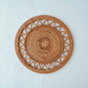 Assiette en rotin naturel ronde - Product Image 1