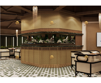 Ensemble de meubles en rotin tressé sur mesure pour bar, café, restaurant, canapé en bois massif tissé moderne et table en marbre