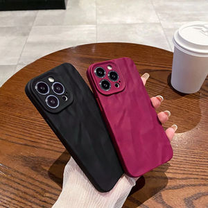 เคสกันกระแทกคุณภาพสูง สีพื้นด้าน ลายย่น สำหรับ iPhone 17 15 14 13 16 Pro XS Max ป้องกันด้านหลัง - Product Image 2