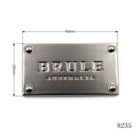 Plaques de nom en métal personnalisées, plaque de marquage en métal avec logo, étiquette décorative en métal pour accessoires de quincaillerie de sacs à main