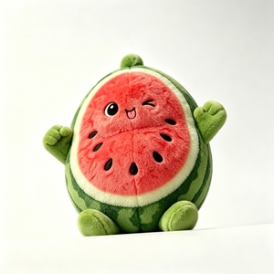 Customize <b>Soft</b> Round Watermelon Slice Plush <b>Pillow</b> Food-Themed Watermelon Plushie for Kids - Product Image 3