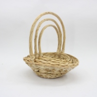 Panier à fleurs en osier, tressé, forme de plat, couleur primaire, fait à la main, créatif et décoratif