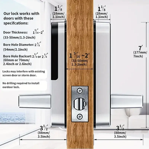 Kunci Pintu Pintar Dengan Gagang Elektronik <span class=keywords><strong>Digital</strong></span> Keamanan Elektrik Tuya Ttlock  Con Wifi Kunci Sidik Jari Kunci Pintu Pintar - Product Image 5