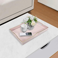 Plateau de service commercial de luxe décoratif pour la restauration, ensemble de plateaux de service en plastique pour la vente en gros