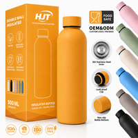 Bouteille d'eau isotherme en acier inoxydable 500 ml (17 oz), sans BPA, gourde de sport anti-fuite, tasse de sport réutilisable, vente en gros
