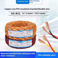 Câble torsadé en cuivre pur PVC 12 AWG 300V ignifuge NH-RVS, 2 conducteurs, 1 plat 2,5 mm² - Vente en gros usine Jinwancheng