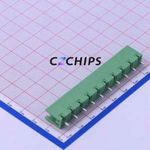 DB2EV-7.62-10P-GN Plug-in Terminal Block Through hole,P=7.62mm Connector Board-to-Board / Socket - Open 1x10P 7.62mm Green - Product Image 2