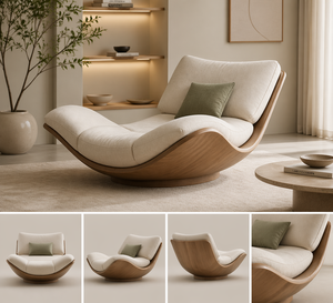 Sillón Moderno Tapizado con Madera Sólida, Cómodo Sillón de Lectura para <span class=keywords><strong>Hotel</strong></span>, Dormitorio, Sala de Estar, Oficina - Product Image 1