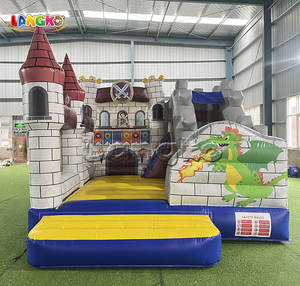 Casas de rebote de palmeras de la selva de grado comercial toboganes de agua inflables CASTILLO DE SALTO para alquiler de fiestas - Product Image 5