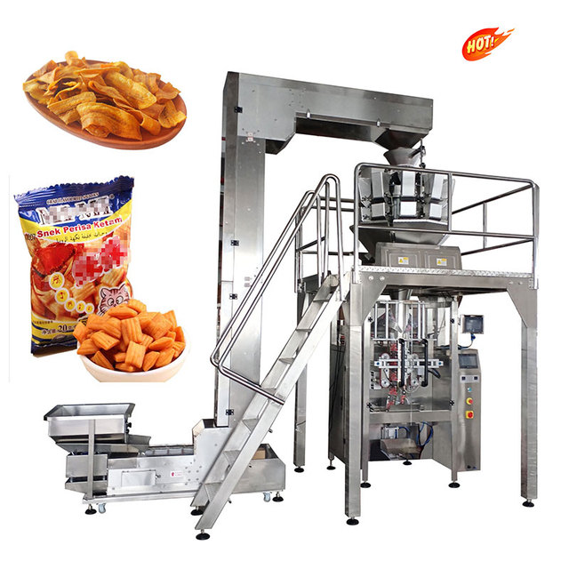 Full Automatic Vertical Packing Machine for Potato Chips & Snacks Multi-Head Weigher with Pouch Filling for Food Packaging