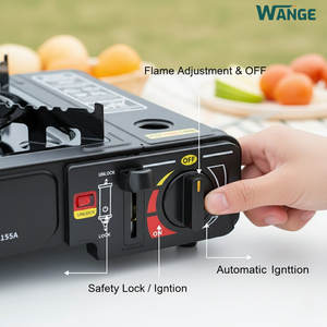 Estufa <span class=keywords><strong>de</strong></span> Gas <span class=keywords><strong>Butano</strong></span> Portátil Ligera al por Mayor con Estructura Dividida para Camping al Aire Libre y Asador BBQ sin Humo - Product Image 3