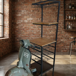 Himalayan Art <b>Industrial</b> Wood Metal home furniture Storage Rack <b>Shelf</b> - Product Image 4