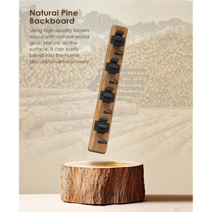 Soporte de Pared para Escobas de Madera Resistente Estilo Rústico con Colgador para Escobas y Cepillos - Product Image 6