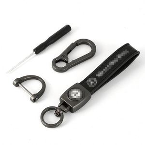 Leather Car Keychain for Car Brands Handmade Premium Metal <b>Key</b> <b>Ring</b> <b>Accessories</b> With Logo Present for Man and Woman - Product Image 3