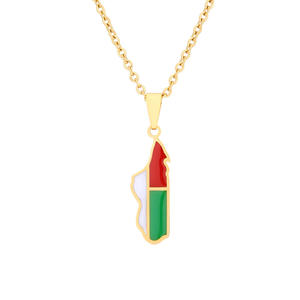 Collier <span class=keywords><strong>pendentif</strong></span> HY en acier inoxydable avec chaîne en bambou, style sportif, design de niche unisexe, luxe léger, pour pull, style africain - Product Image 5