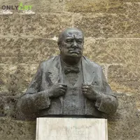 Знаменитая британская металлическая статуя в натуральную величину, бронзовое литье Winston, Леонард Спенсер, Черчилль, статуя на груди