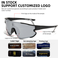 Lunettes de soleil de cyclisme personnalisées avec logo, UV400, polarisées, légères, à monture intégrale, pour hommes et femmes, résistantes au vent, avec monture en PC, pour la route, le vélo, le sport