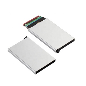 FSW246 New Aluminum RFID Blocking Auto Pop up Slide Credit Holder Metal Front Pocket <strong>Cards</strong> Box Wallet - Product Image 4
