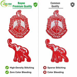 Excellent Wash Durability High Quality DST Embroidered Patch sorority patches <b>Iron</b> on Patches for Clothing and Bag - Product Image 4