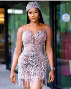 فستان سهرة NOVANCE Y1748 مزين بالكريستال اللامع والشراشيب، فستان حفلات أرجواني اللون، فستان ليلي رومانسي - Product Image 6