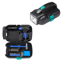 Ensemble d'outils de tournevis multifonctionnel écologique en acier au carbone promotionnel de 14 pièces, à manivelle, OEM, avec lampe de poche, étui rigide, cadeau