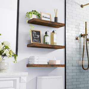 Estantes Flotantes para Baño, Estante de Pared sobre el Inodoro, Madera Rústica Estilo Granja para Dormitorio, Cocina - Product Image 4