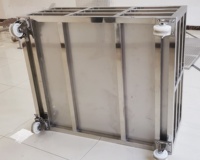 Chariot de transport de légumes et de poissons en acier inoxydable 304 de haute qualité, protection contre la corrosion, pour cuisine, usine alimentaire, laboratoire