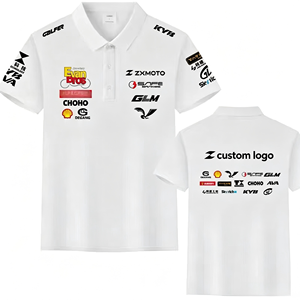 Polo de course moderne et esthétique en gros, personnalisable avec logos de sponsor et de marque, vêtements de sport color block pour les rassemblements d'équipe - Product Image 2