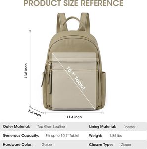 Genuine <b>Leather</b> Backpack Purse for Women Multi-functional Elegant Daypack <b>Soft</b> <b>Leather</b> Shoulder <b>Bag</b> Shopping Trip, Medium - Product Image 6
