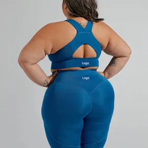2023 Custom Plus Size 2 Piece Workout Yoga Sets Fitness Mulheres ginásio roupas Sports Bra Cintura Alta Legging Tracksuits Yoga Outfits