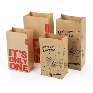 Custom Food Grade Kraft Paper <b>Bags</b> Eco Friendly Moisture Resistant Reusable Takeaway Burger <b>Bread</b> Packaging Brand Printed Paper - Product Image 1