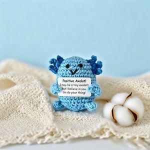 Poupée artisanale en forme de <span class=keywords><strong>salamandre</strong></span> bleue, projet de crochet facile, jouets à coudre et à tisser pour la décoration de la maison - Product Image 5