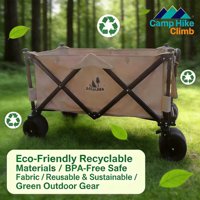 Chariot pliable à quatre roues en acier inoxydable avec filet, capacité de charge de 100 lb, idéal pour les courses, les sorties et les pique-niques (OEM)
