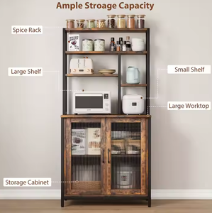 Estantes de comida personalizados de fábrica Precio Almacén de madera Estante de almacenamiento de platos de alta calidad Organizador de cocina - Product Image 6