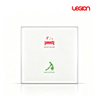 Panneau de commande intelligent pour sonnette d'hôtel avec fonction DND, indicateur de chambre propre, fonction de lavage, capteur tactile, LED couleur personnalisable et interrupteur DND