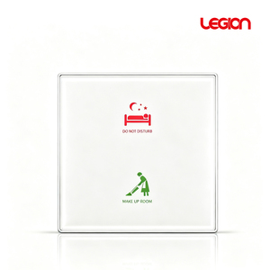 Panel de Control Inteligente para Timbre de Hotel con Sensor Táctil LED de Colores Personalizables, Interruptor DND y Opciones de Limpieza de Habitaciones y Lavandería (Por Favor, Espere) - Product Image 2