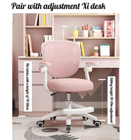 Chaises d'enfants en tissu réglables en maille avec accoudoir pivotant rose ergonomique moderne personnalisées pour les visiteurs