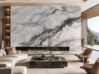 Dalles de marbre blanc et gris Siena pour îlots de cuisine, carreaux de sol, murs de salle de bain, tables basses, lavabos en pierre et panneaux décoratifs