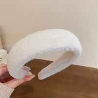 Nouveaux accessoires de cheveux chauds pour femmes, couleur unie, bandeaux épais en fourrure d'hiver, vente en gros, bandeau en fourrure pour filles