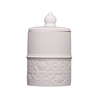 Tempat Lilin Keramik Silinder Matte Custom Ukiran Grosir dengan Tutup, Logo Custom Buatan Tangan, Kapasitas 450ml untuk Rumah dan Pernikahan