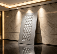 Revêtement de porte en PVC à pressage profond, panneau décoratif 3D gaufré pour entrée de villa ou maison de location, tôle d'acier laminée PVC