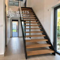 Escalier à double poutre moderne de luxe, sur mesure, fabrication directe usine