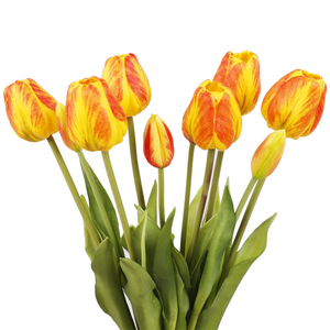 Bouquet de fleurs artificielles en caoutchouc souple, simulation de tulipes, décoration de bureau, fausses fleurs pour salon, accessoires de photographie, tulipes artificielles réalistes au toucher - Product Image 5